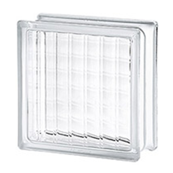 Ladrillo de vidrio 19x19x8cm modelo Baston Grueso