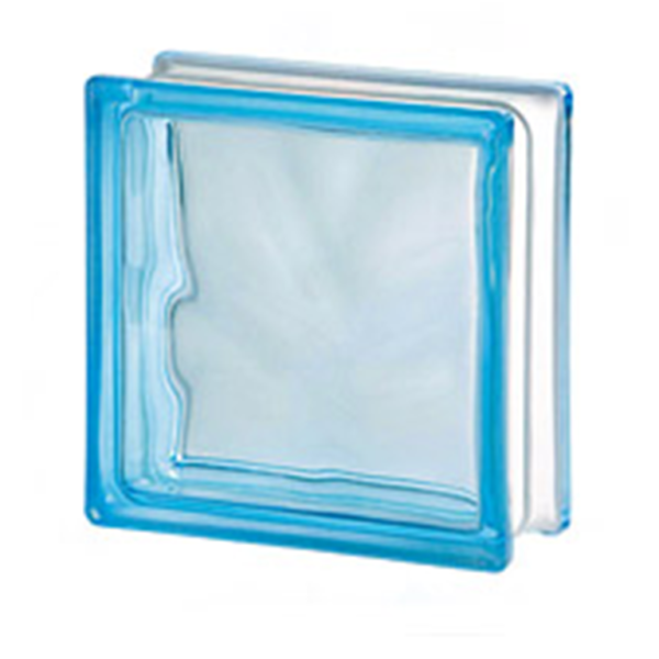 Ladrillo de vidrio 19x19x8cm modelo  Nube color Suave  Agua Marina