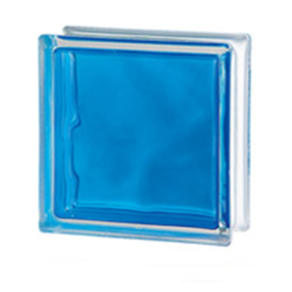 Ladrillo de vidrio 19x19x8cm modelo  Nube color intenso Azul Francia