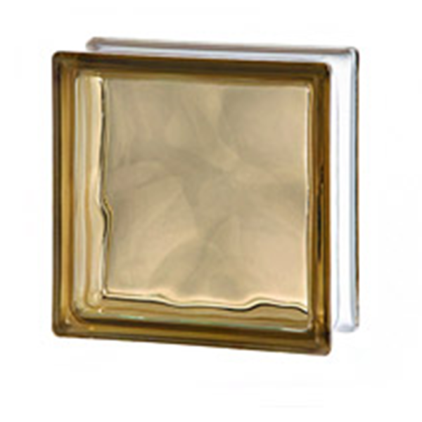Ladrillo de vidrio 19x19x8cm modelo  Nube color Suave Bronce