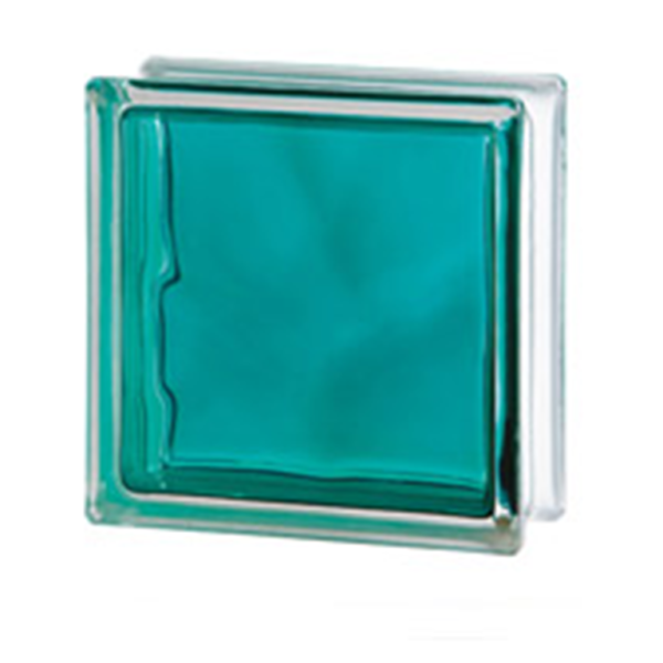 Ladrillo de vidrio 19x19x8cm modelo  Nube color intenso  Tuquesa