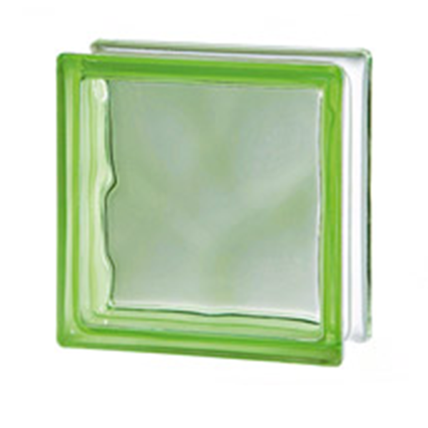 Ladrillo de vidrio 19x19x8cm modelo  Nube color Suave  Verde